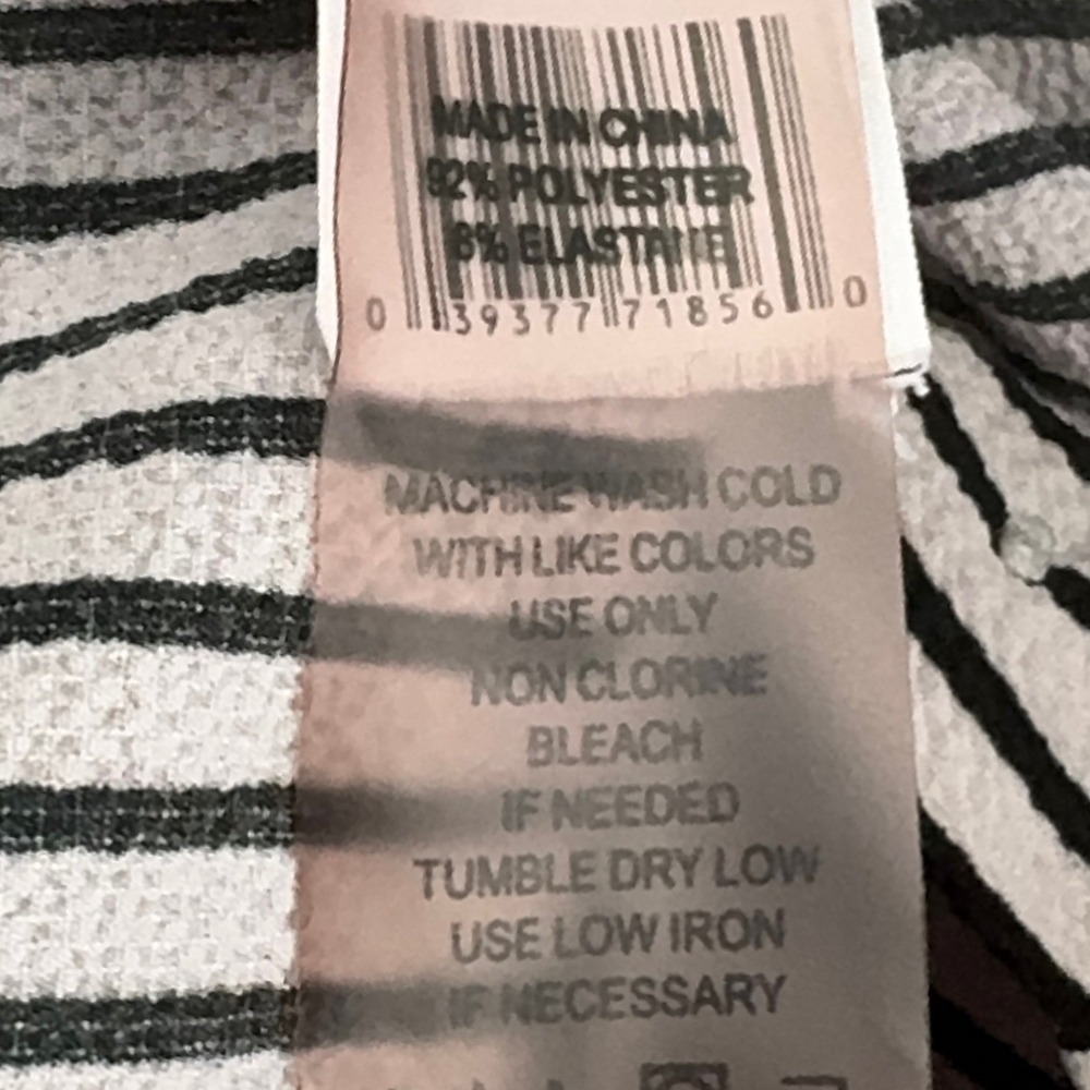 Vince Camuto White Black Striped Bow Sleeve Coastal Button Up Shirt Women's XS - Picture 4 of 4